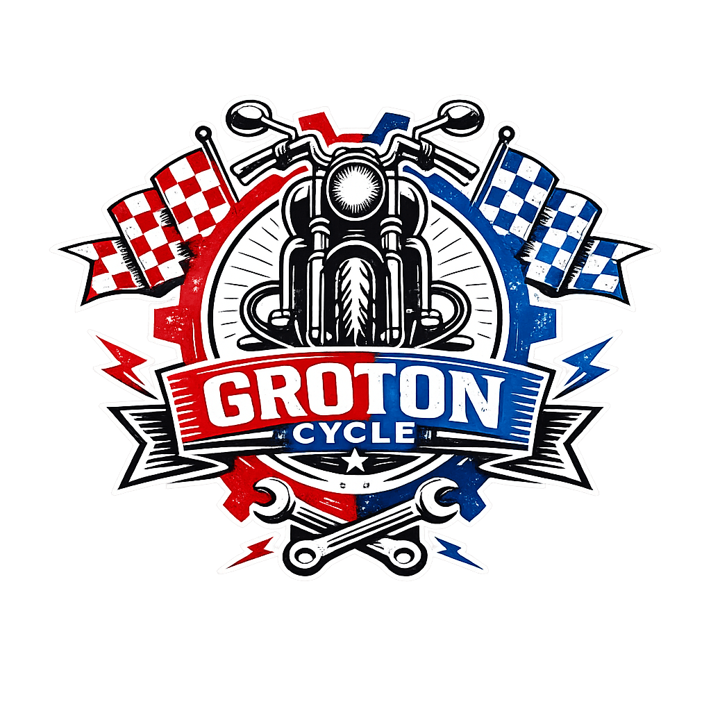 logo for groton cycle motor cycle repair